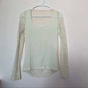 White back lace long sleeve